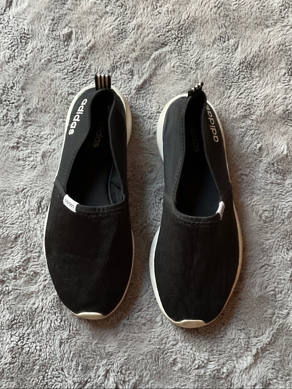 adidas Black Slip-On Womens Casual Loafers
